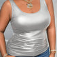 Vireous Women's Faux Shiny Leather Tank Top, Multi Colours