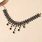 Dark Cross Black Crystal Lace Choker Necklace