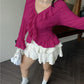 Vireous Elegant French Ruffle Flared-Sleeve Blouse, Plus Sizes