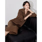 Women's Knitted Dress, Ankle-Length Lazy Style Dress in Brown