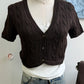 Vireous Cable-Knit Cropped Sweater, Multicolours