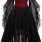 Dark Cross Witch Dress, Halloween Goth Mesh Sleeves Costume Dress, Plus Sizes