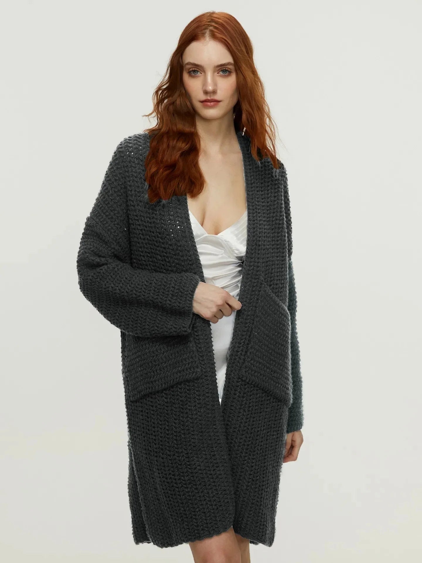 Knitted Cardigan Coat Medium-Length, Multi Colours