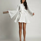 Vireous Elegant Pleated Flared Mini Dress, Plus Sizes