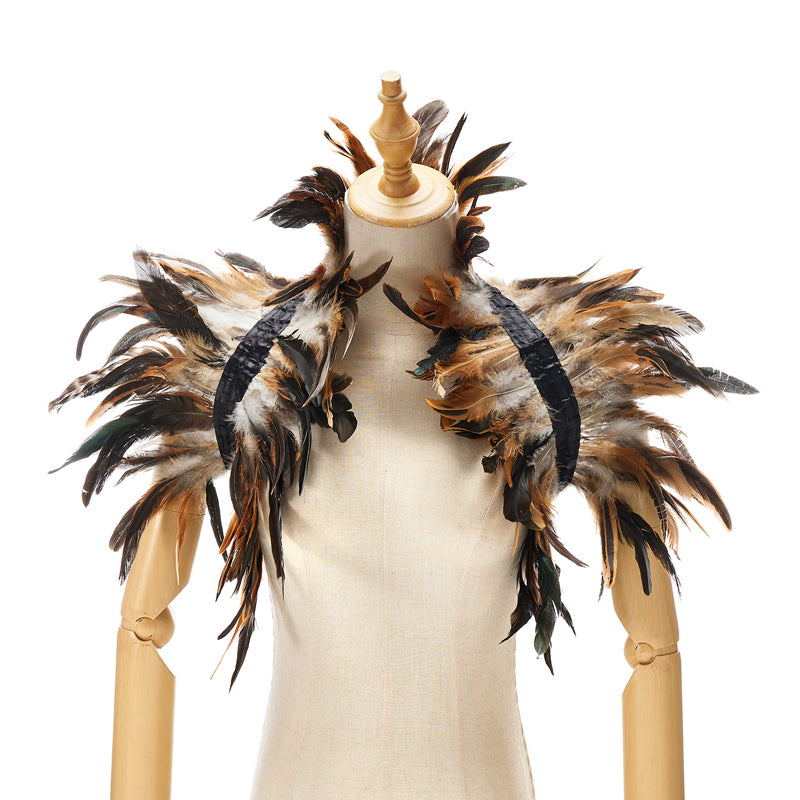 Women's Glam Natural Feather Cape