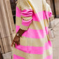 Women's Long Striped Knitted Sweater Coat, Multicolours