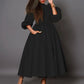 Vireous Elegant High-Neck Bubble Sleeve Midi Dress, Popping Colours