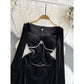 Vireous French-Style Vintage Black Velvet Dress