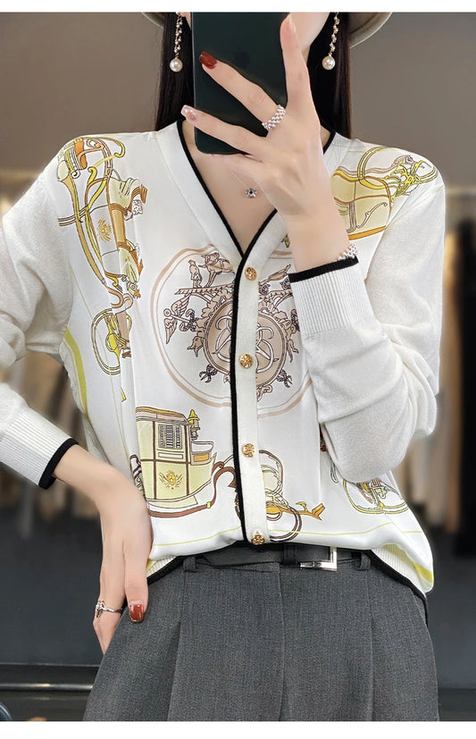 Equestrian Design Women's Lightweight Cardigan, Spring and Summer Collection
