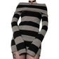 Women's Striped Knitted Mini Bodycon Dress