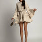 Vireous Elegant Pleated Flared Mini Dress, Plus Sizes