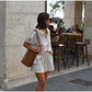 Cotton Linen Women's Two-Piece Summer Shorts Set, Plus Sizes