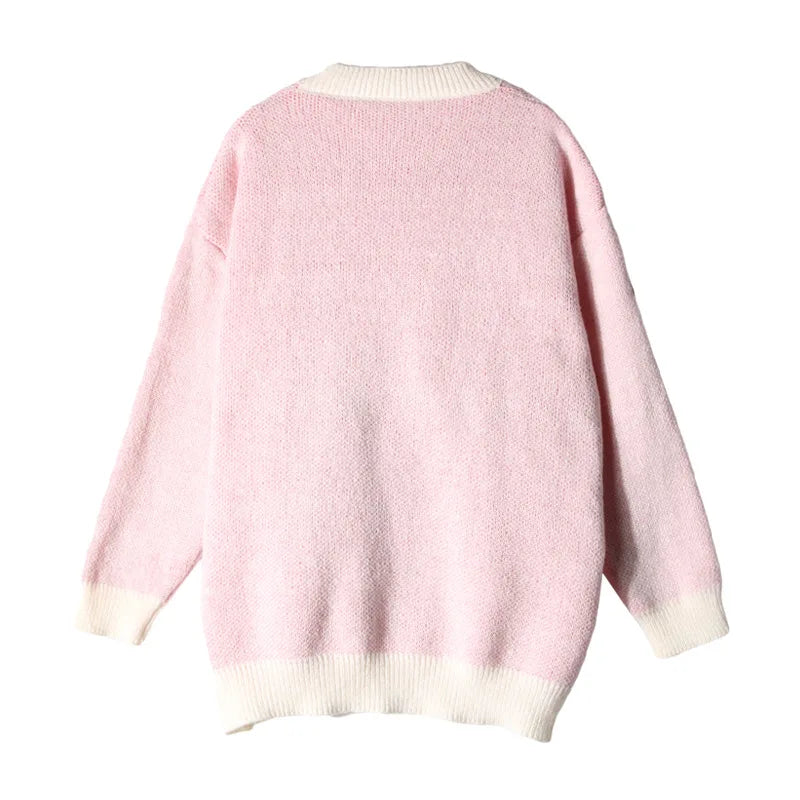 Pinky Promise, Psychedelic Print Women's Knitted Sweater