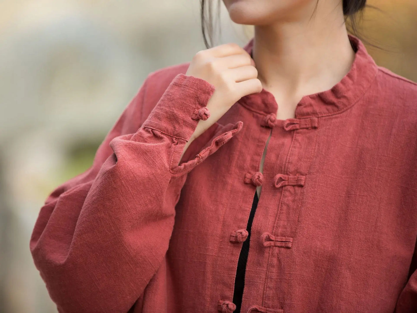 Fashion Cotton Linen Women's Stand Collar Jacket, Multi Colours