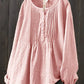 Women's Quaker Shirt, Chambray Top with Pin Tuck Front