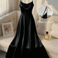 Vireous Pearl-Beaded Strap Satin Slip Retro Dress, Elegant Summer Evening Dress