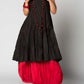 Vireous Women's Casual Sleeveless Fake-Two-Piece Wild Gathered Dress