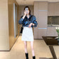 Vireous Women's Shiny Stretch Shirt, Spring and Autumn Collection