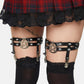 Dark Cross Goth Leg Strap Garter Belt, Pentagram Motif Suspenders