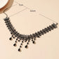 Dark Cross Black Crystal Lace Choker Necklace