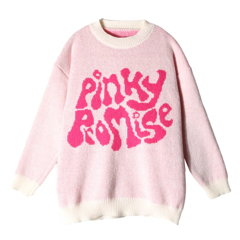 Pinky Promise, Psychedelic Print Women's Knitted Sweater