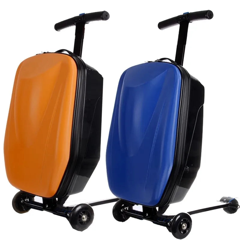 XSD 'Lazy Luggage' Multi-Function Scooter Suitcase Rolling Luggage, Skateboard Box Case