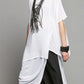 Vireous Women's Irregular Long Round-Neck Fashion Shirt, Plus Sizes