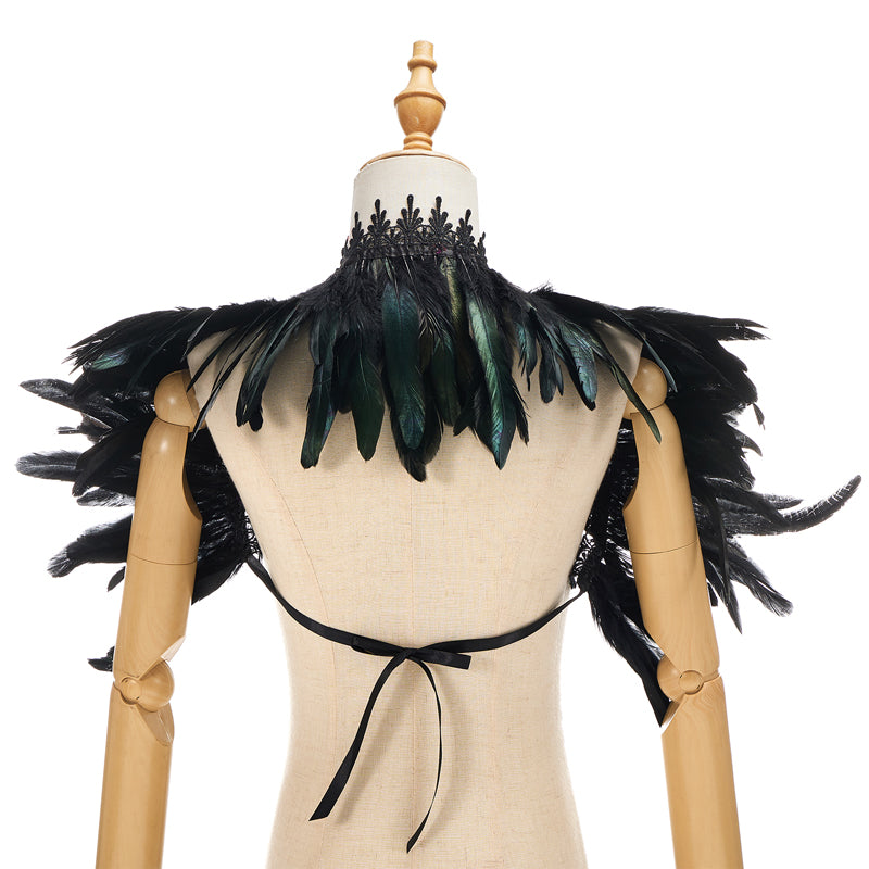 Women's Glam Natural Feather Cape