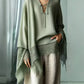 Women's Drawstring Wide-Leg Skirt Pants, Beige Gaucho Trousers