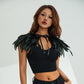 Women's Glam Natural Feather Cape