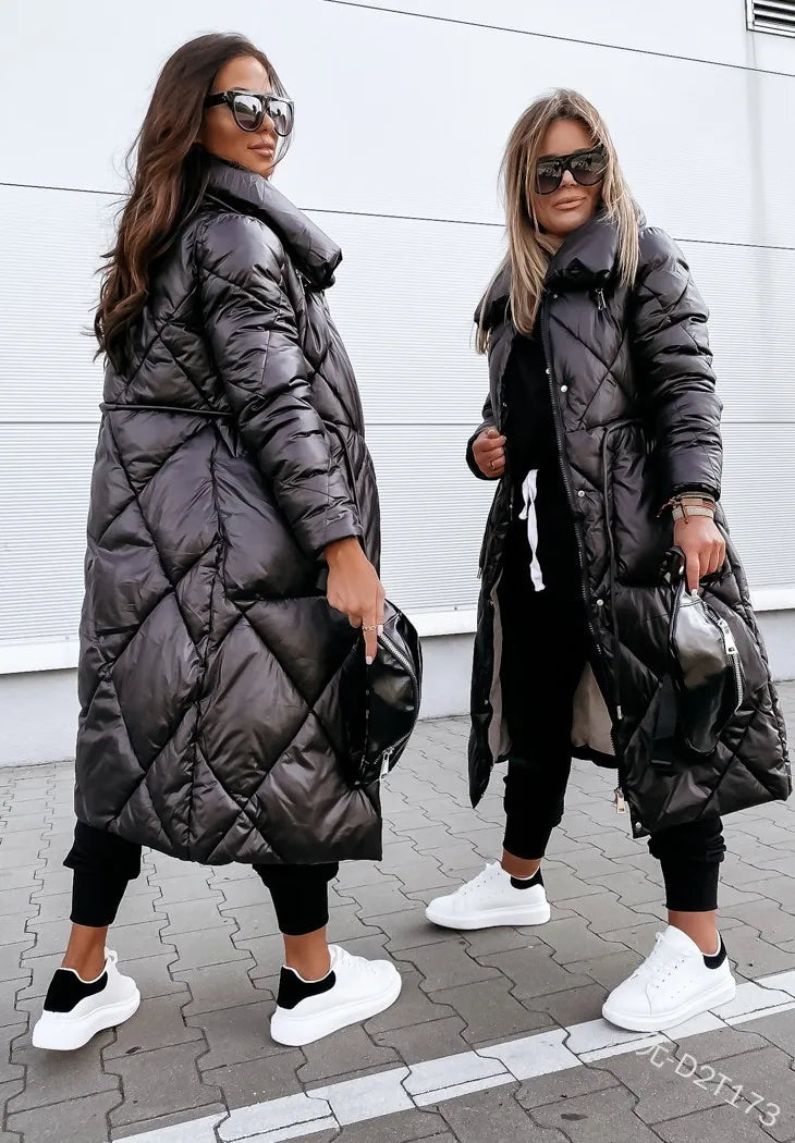 Glam Shimmering Women's Down Jacket, Parka Long Coat