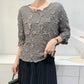 Miyake Embroidered Hand-Pleated Women's Round-Neck Top