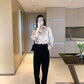 Vireous Women's Shiny Stretch Shirt, Spring and Autumn Collection
