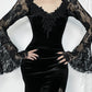 AltGoth Romantic Goth Aesthetic Flare-Sleeve Clubwear Dress