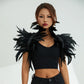 Women's Glam Natural Feather Cape