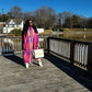 Pink Fashion Open-Front Fuzzy Long Cardigan, Plus Sizes