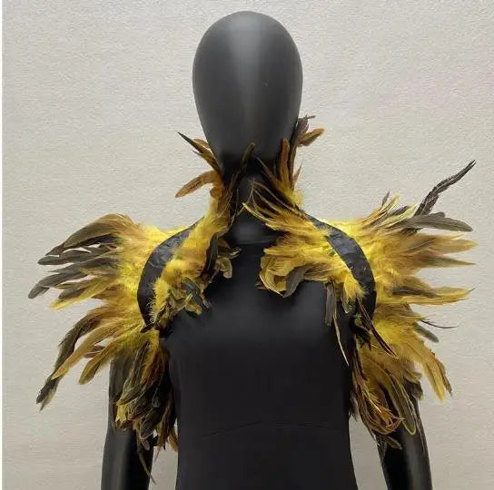 Women's Glam Natural Feather Cape