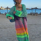 Luxuriously Handknitted Boho Colourful Women's Coat