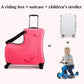 Kids Scooter Suitcase, Riding Luggage with 360-Degree Swivel Wheels