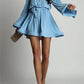 Vireous Elegant Pleated Flared Mini Dress, Plus Sizes