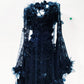 Dark Cross Romantic Goth Vintage Lace Evening Dress with Floral Appliques