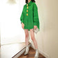 Gold Feature Buttons, Loose Casual Cotton Women's Elegant Shirt
