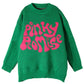 Pinky Promise, Psychedelic Print Women's Knitted Sweater