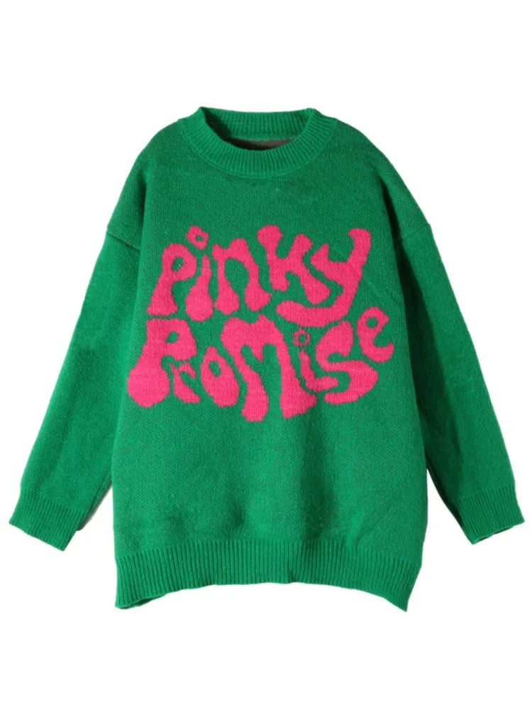 Pinky Promise, Psychedelic Print Women's Knitted Sweater