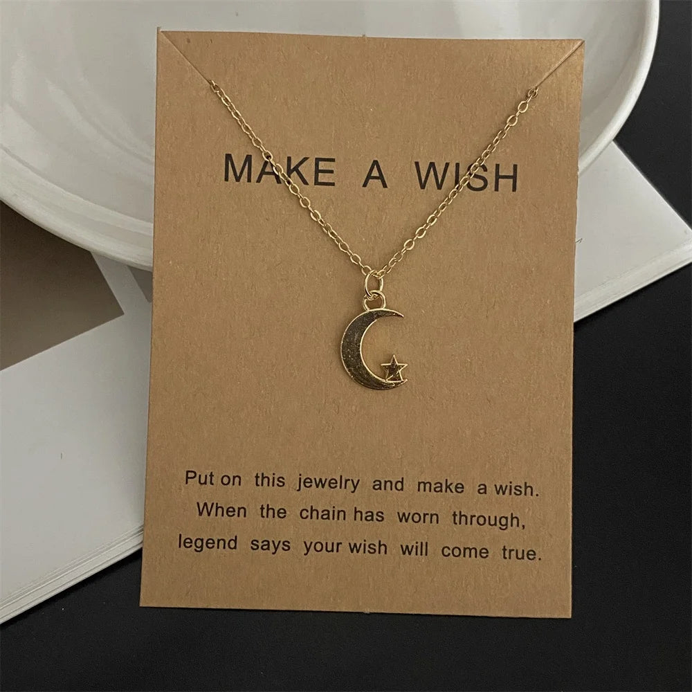 Moon Star Pendant Necklace, Multi Designs