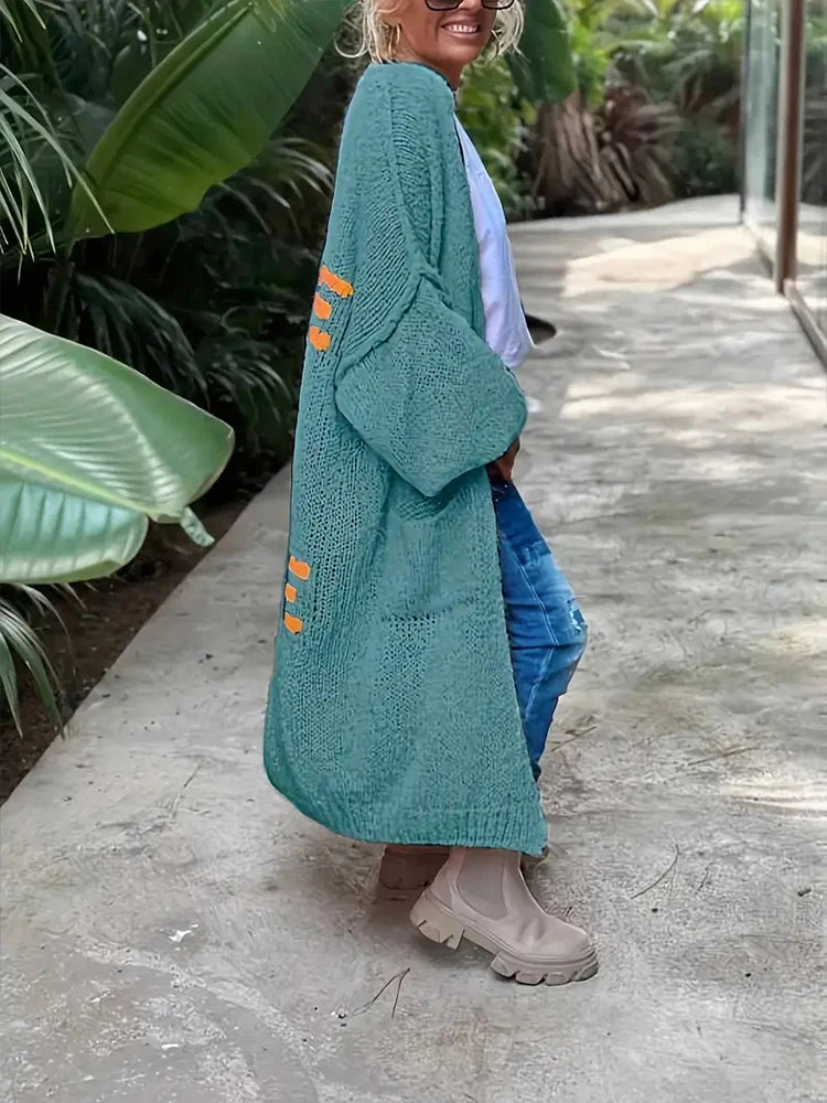 'Love and Peace' New Design Women's Long Knitted Cardigan, Sweater Coat