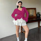 Vireous Elegant French Ruffle Flared-Sleeve Blouse, Plus Sizes