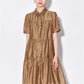 Vireous Elegant Chic Ruffle Turn-Down Collar Dress, Plus Sizes