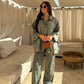 Simple Cotton Linen Women's Summer Pants Suit, Multi Colours