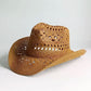 Women's Openwork Woven Cowboy Hat, Multicolours